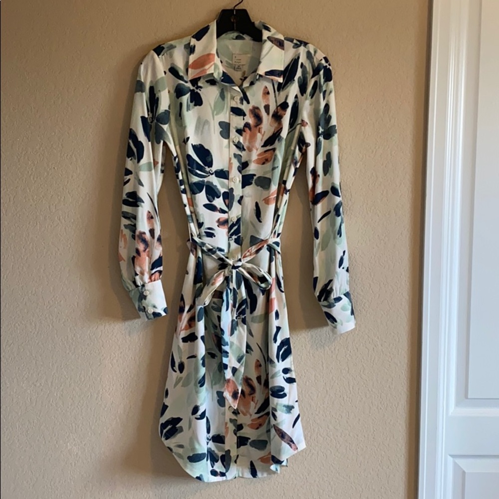 Floral button down dress